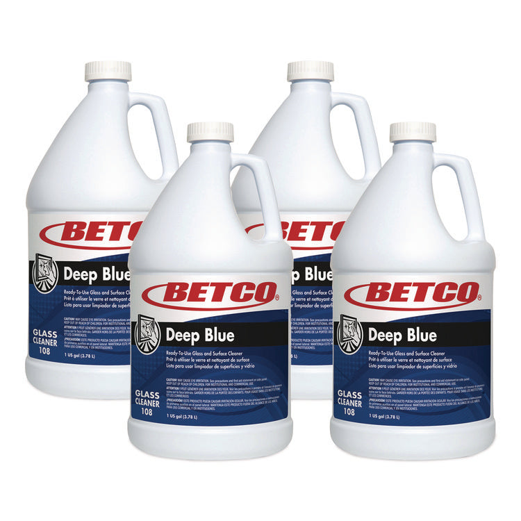 Deep Blue Glass and Surface Cleaner, 1 gal Bottle, 4/Carton