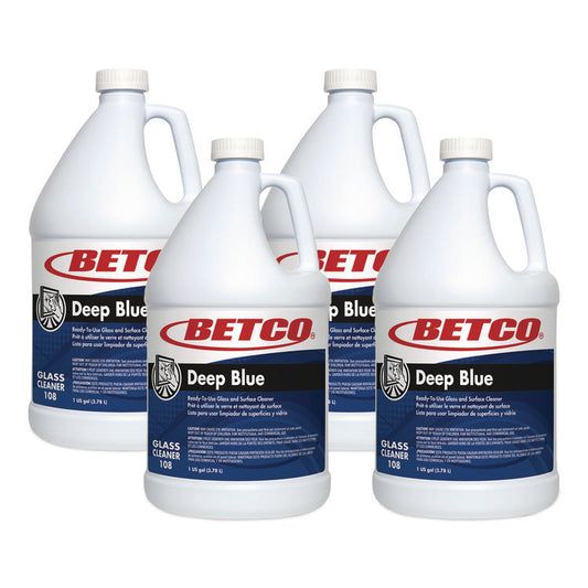 Deep Blue Glass and Surface Cleaner, 1 gal Bottle, 4/Carton