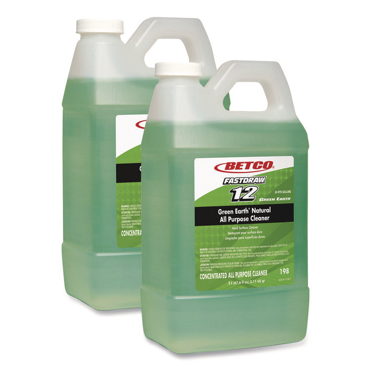 Green Earth FastDraw Natural All Purpose Cleaner, Clean Scent, 2 L Bottle, 4/Carton