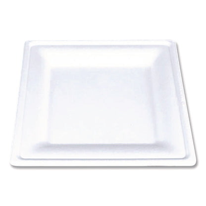 ChampWare Molded Fiber Tableware, Square Molded Fiber Plate, 8" x 8", White, 125 Plates/Sleeve, 4 Sleeves/Carton
