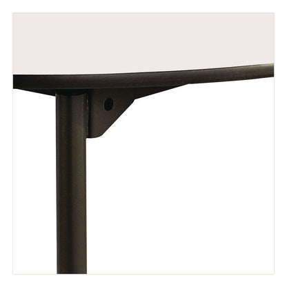 Maxx Legroom Wood Folding Table, Round, 60" x 29.5", Gray/Charcoal
