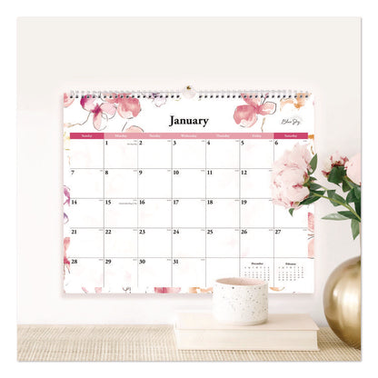 Lindley Monthly Wall Calendar, Floral Artwork, 15 x 12, White/Pink/Red Sheets, 12-Month (Jan to Dec): 2026