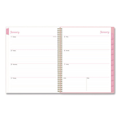 Mimi Pink Weekly/Monthly Planner, Floral Artwork, 11 x 8.5, Pink/Blue/Rose Cover, 12-Month (Jan to Dec): 2026