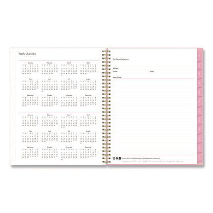 Mimi Pink Weekly/Monthly Planner, Floral Artwork, 11 x 8.5, Pink/Blue/Rose Cover, 12-Month (Jan to Dec): 2026