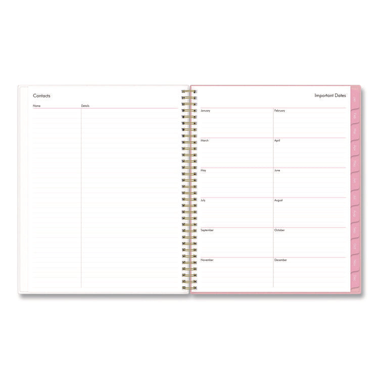 Mimi Pink Weekly/Monthly Planner, Floral Artwork, 11 x 8.5, Pink/Blue/Rose Cover, 12-Month (Jan to Dec): 2026