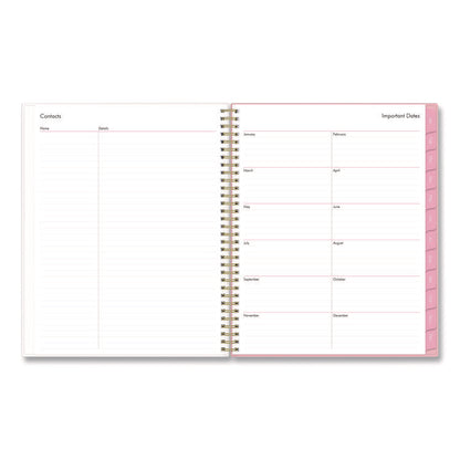 Mimi Pink Weekly/Monthly Planner, Floral Artwork, 11 x 8.5, Pink/Blue/Rose Cover, 12-Month (Jan to Dec): 2026