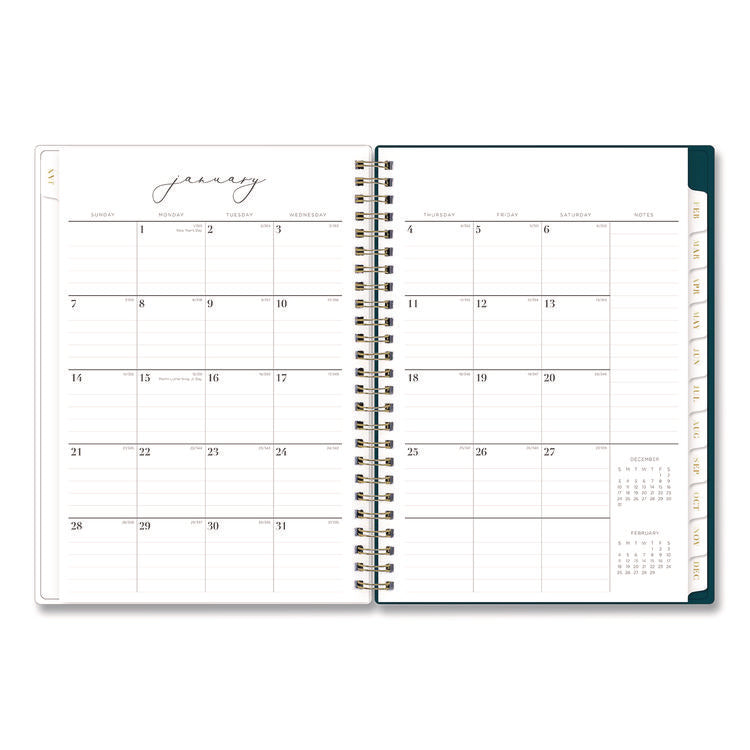 Life Note-It Dania Weekly/Monthly Planner, Floral Artwork, 8.63 x 5.88, Teal/Pink/Blue Cover, 12-Month (Jan to Dec): 2026