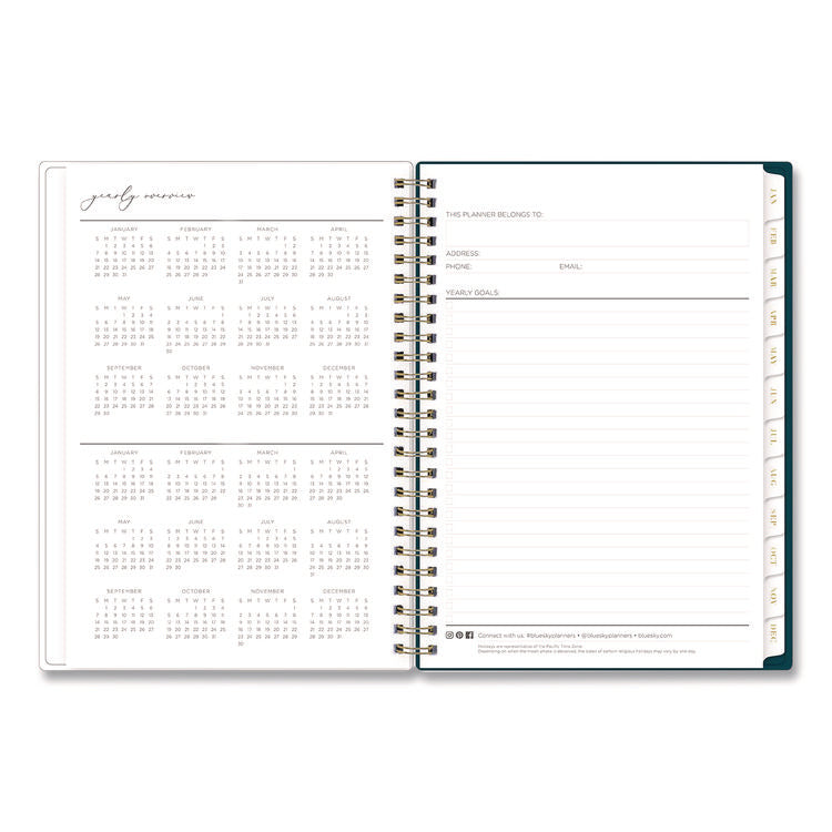 Life Note-It Dania Weekly/Monthly Planner, Floral Artwork, 8.63 x 5.88, Teal/Pink/Blue Cover, 12-Month (Jan to Dec): 2026