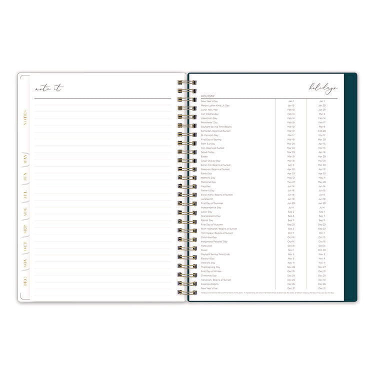 Life Note-It Dania Weekly/Monthly Planner, Floral Artwork, 8.63 x 5.88, Teal/Pink/Blue Cover, 12-Month (Jan to Dec): 2026