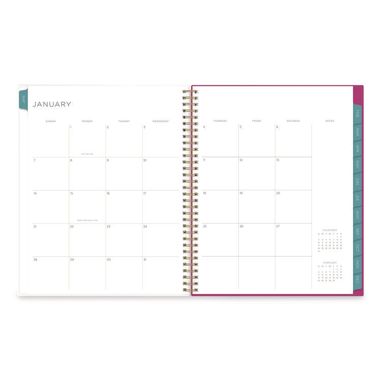 Kelly Ventura Magenta Bloom Weekly/Monthly Planner, Floral Artwork, 11 x 8.5, Multicolor Cover, 12-Month (Jan to Dec): 2026