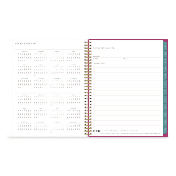Kelly Ventura Magenta Bloom Weekly/Monthly Planner, Floral Artwork, 11 x 8.5, Multicolor Cover, 12-Month (Jan to Dec): 2026