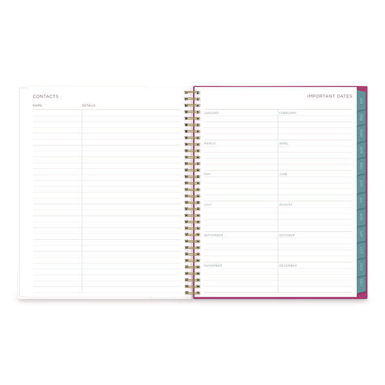 Kelly Ventura Magenta Bloom Weekly/Monthly Planner, Floral Artwork, 11 x 8.5, Multicolor Cover, 12-Month (Jan to Dec): 2026