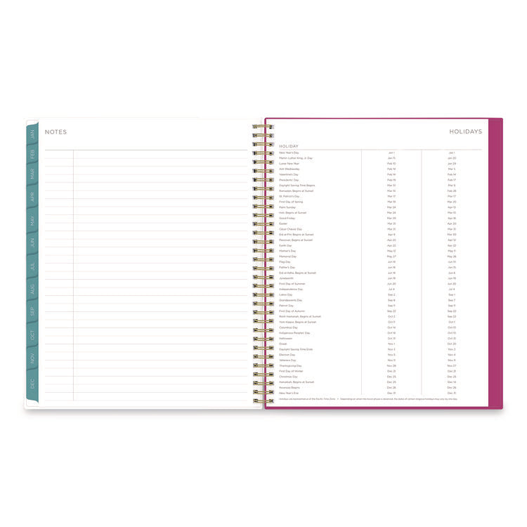 Kelly Ventura Magenta Bloom Weekly/Monthly Planner, Floral Artwork, 11 x 8.5, Multicolor Cover, 12-Month (Jan to Dec): 2026