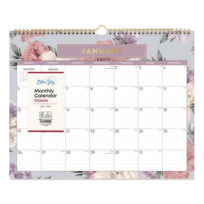 Tula Monthly Wall Calendar, Floral Artwork, 15 x 12, White/Multicolor Sheets, 12-Month (Jan to Dec): 2026