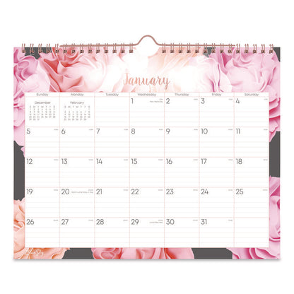 Joselyn Monthly Wall Calendar, Floral Artwork, 11 x 8.75, White/Multicolor Sheets, 12-Month (Jan to Dec): 2026