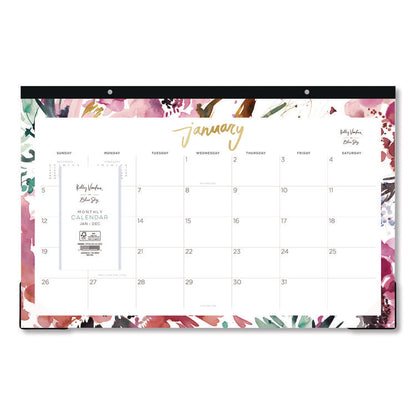 Kelly Ventura Magenta Bloom Desk Pad Calendar, 17 x 11, Floral Artwork, White/Multicolor Sheets, 12-Month (Jan to Dec): 2026