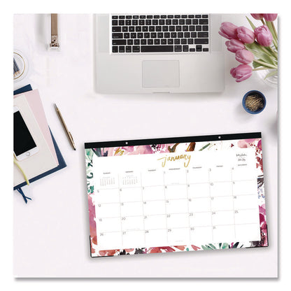 Kelly Ventura Magenta Bloom Desk Pad Calendar, 17 x 11, Floral Artwork, White/Multicolor Sheets, 12-Month (Jan to Dec): 2026