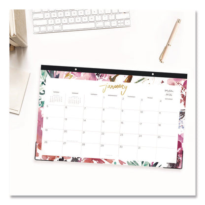 Kelly Ventura Magenta Bloom Desk Pad Calendar, 17 x 11, Floral Artwork, White/Multicolor Sheets, 12-Month (Jan to Dec): 2026