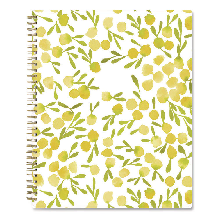 Mimosa Weekly/Monthly Planner, 11 x 8.5, Floral Artwork, Yellow/Green/White Cover, 12-Month (Jan to Dec): 2026