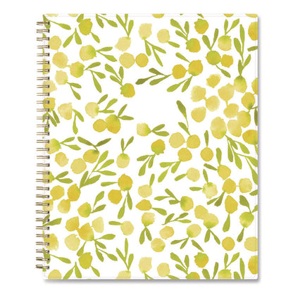 Mimosa Weekly/Monthly Planner, 11 x 8.5, Floral Artwork, Yellow/Green/White Cover, 12-Month (Jan to Dec): 2026