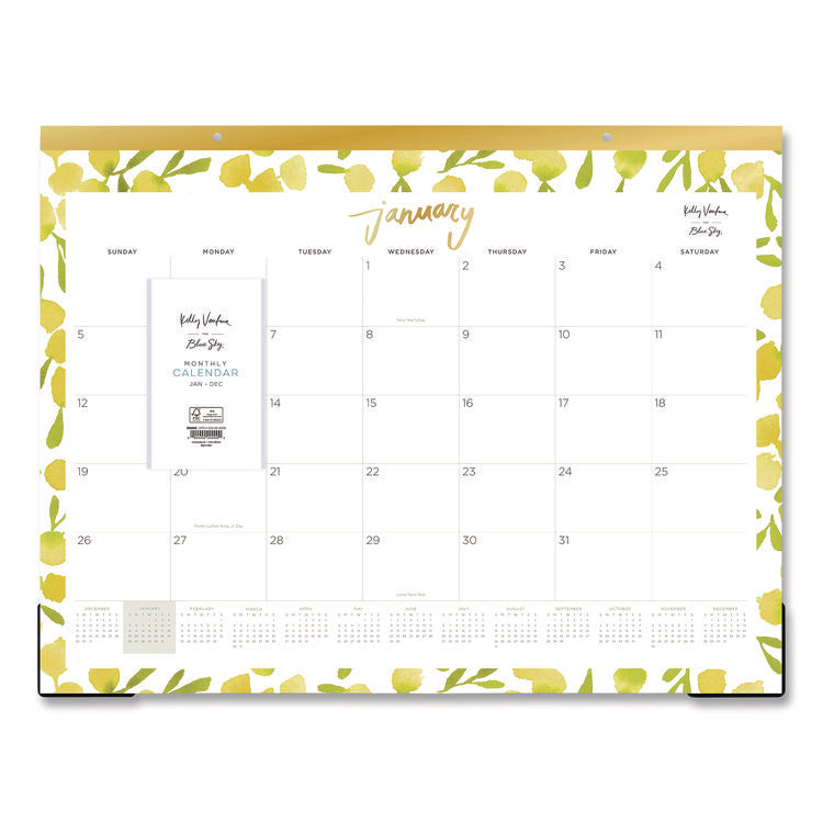 Mimosa Monthly Desk Pad Calendar, 22 x 17, Lemon Artwork, White/Yellow/Green Sheets, 12-Month (Jan to Dec): 2026