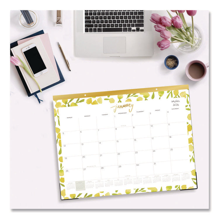 Mimosa Monthly Desk Pad Calendar, 22 x 17, Lemon Artwork, White/Yellow/Green Sheets, 12-Month (Jan to Dec): 2026