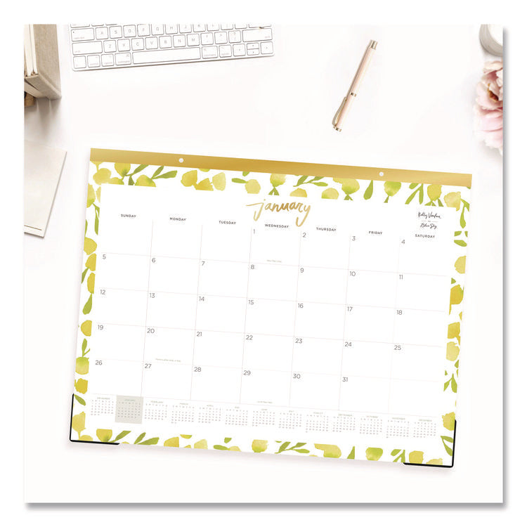 Mimosa Monthly Desk Pad Calendar, 22 x 17, Lemon Artwork, White/Yellow/Green Sheets, 12-Month (Jan to Dec): 2026