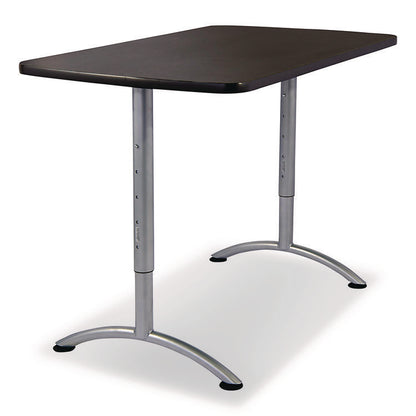 ARC Adjustable-Height Table, Rectangular, 60" x 30" x 30" to 42", Graphite/Silver