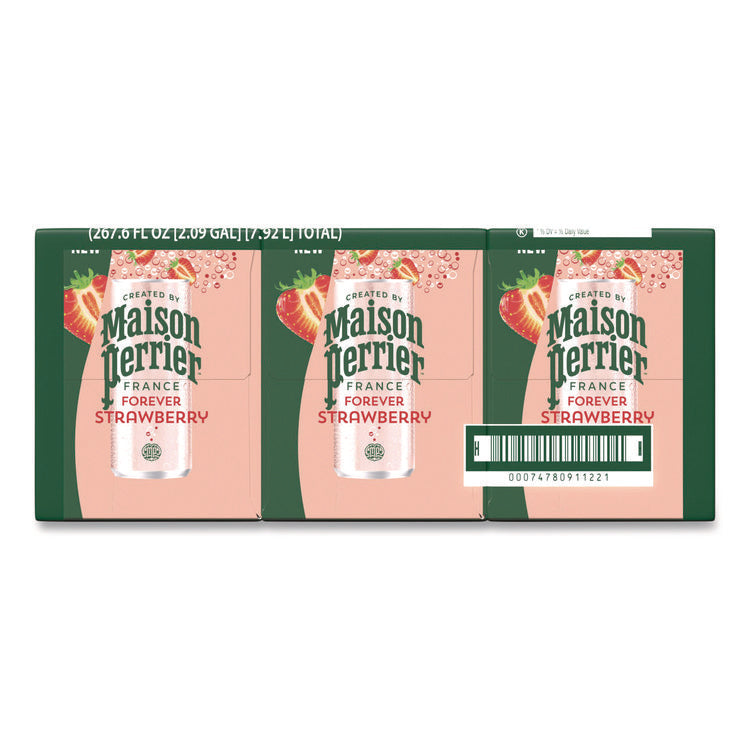 Maison Perrier Sparkling Water, 11.15 oz Can, Strawberry, 8 Cans/Box