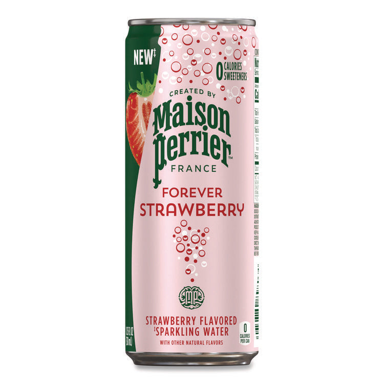 Maison Perrier Sparkling Water, 11.15 oz Can, Strawberry, 8 Cans/Box