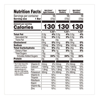 Nutri-Grain Soft Baked Breakfast Bars, Assorted, 1.3 oz Bar, 48/Carton