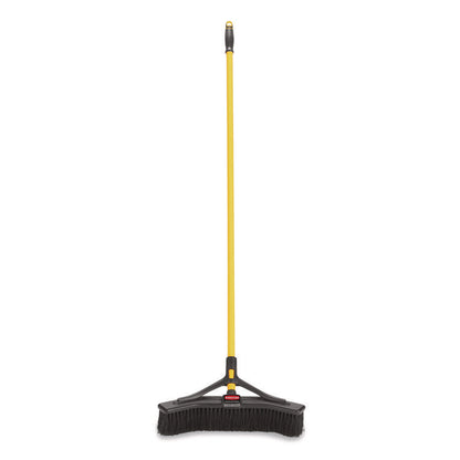 Maximizer Push-to-Center Broom, 18 x 58.13, Polyproylene Bristles, Steel Handle, Yellow/Black