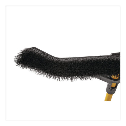 Maximizer Push-to-Center Broom, 18 x 58.13, Polyproylene Bristles, Steel Handle, Yellow/Black