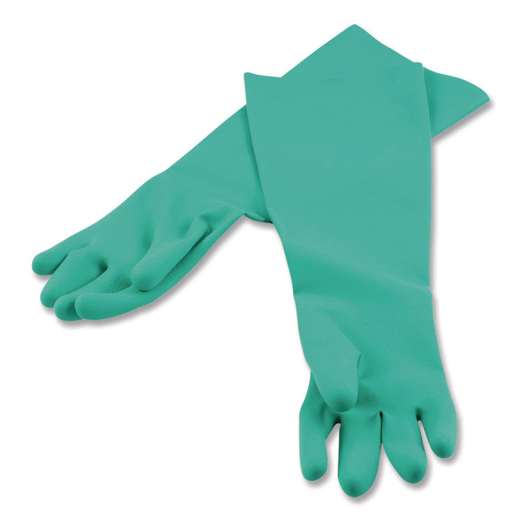 Nitrile Dishwashing Gloves, 21" Long, Medium, Green, Pair