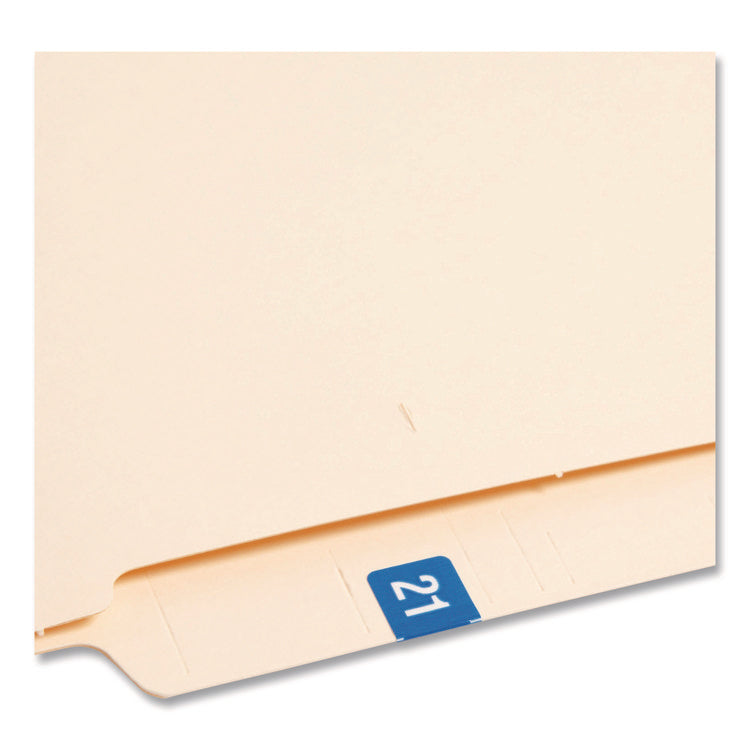 Year 2021 End Tab Folder Labels, 1 x 0.5, Light Blue/White, 250 Labels/Pack