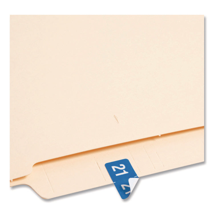 Year 2021 End Tab Folder Labels, 1 x 0.5, Light Blue/White, 250 Labels/Pack