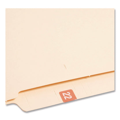 Yearly End Tab File Folder Labels, 22, 0.5 x 1, Pink, 25/Sheet, 10/Sheets per Resealable Pegboard Display Pack, 250/Pack