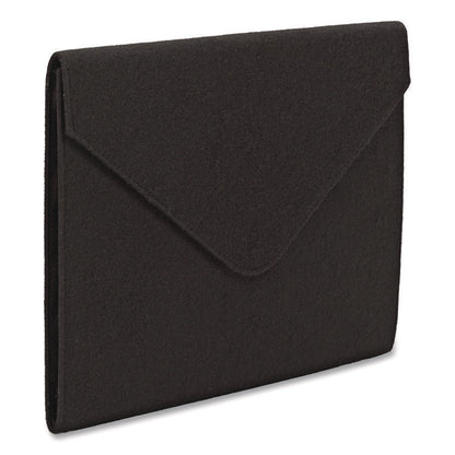 Soft Touch Cloth Expanding Files, 2" Expansion, 1 Section, Snap Closure, Letter Size, Black