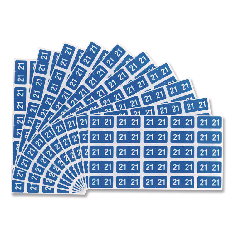 Year 2021 End Tab Folder Labels, 1 x 0.5, Light Blue/White, 250 Labels/Pack
