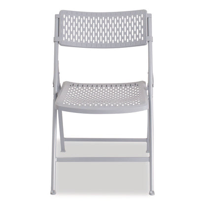 AirFlex Series Premium Polypropylene Folding Chair, Supports 1,000 lbs, 17.25" Seat Height, Platinum Seat/Back/Base, 4/Carton