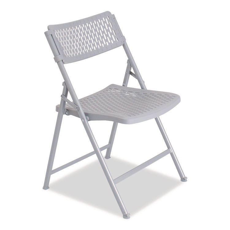 AirFlex Series Premium Polypropylene Folding Chair, Supports 1,000 lbs, 17.25" Seat Height, Platinum Seat/Back/Base, 4/Carton