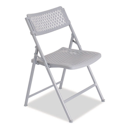 AirFlex Series Premium Polypropylene Folding Chair, Supports 1,000 lbs, 17.25" Seat Height, Platinum Seat/Back/Base, 4/Carton
