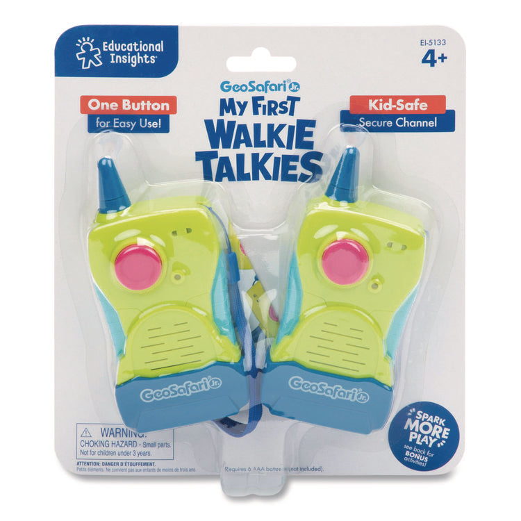 My First Walkie Talkies, 2 Radios, 300 ft Range, 8.9 x 7 x 1.2, Multicolor