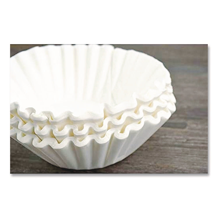 Coffee/Tea Brewer Dual Purpose Filters, 1.5 gal Urn Style, Flat Bottom, 50/Cluster, 10 Clusters/Carton