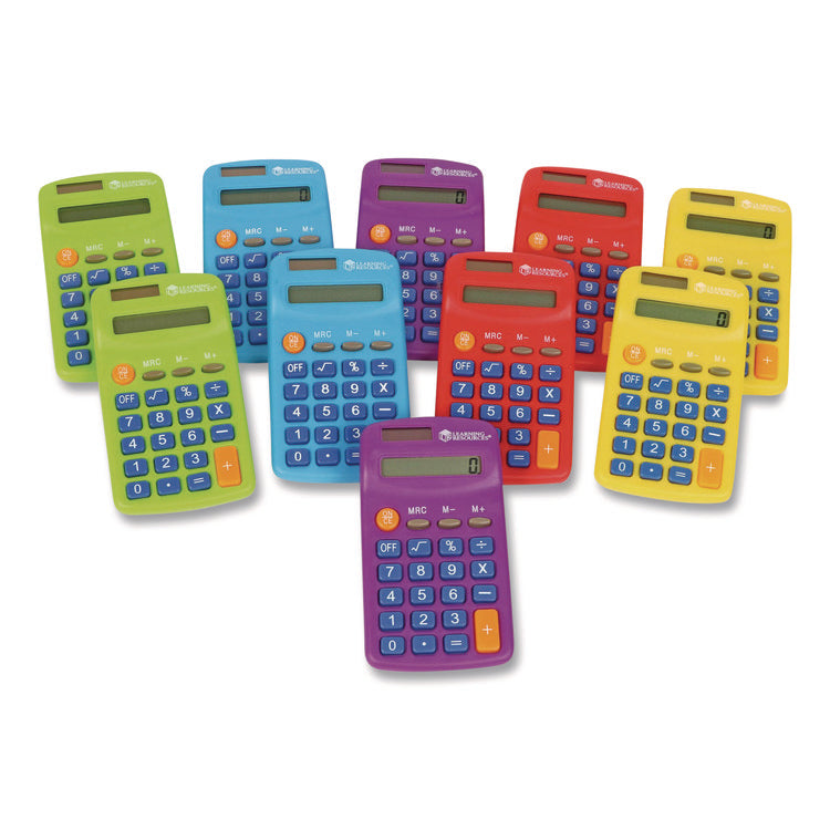 Rainbow Calculators, 8-Digit, LCD, 10 Calculators