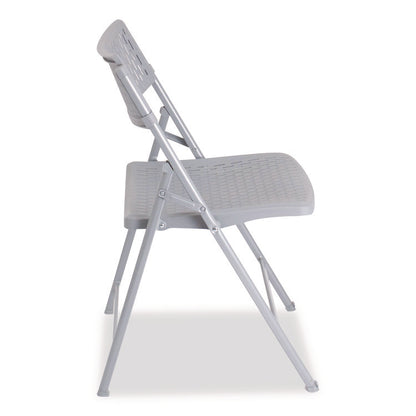 AirFlex Series Premium Polypropylene Folding Chair, Supports 1,000 lbs, 17.25" Seat Height, Platinum Seat/Back/Base, 4/Carton