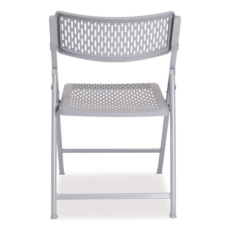 AirFlex Series Premium Polypropylene Folding Chair, Supports 1,000 lbs, 17.25" Seat Height, Platinum Seat/Back/Base, 4/Carton