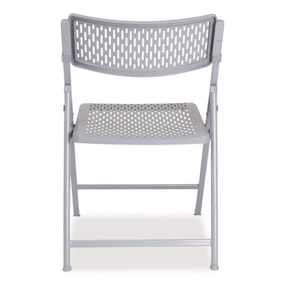 AirFlex Series Premium Polypropylene Folding Chair, Supports 1,000 lbs, 17.25" Seat Height, Platinum Seat/Back/Base, 4/Carton