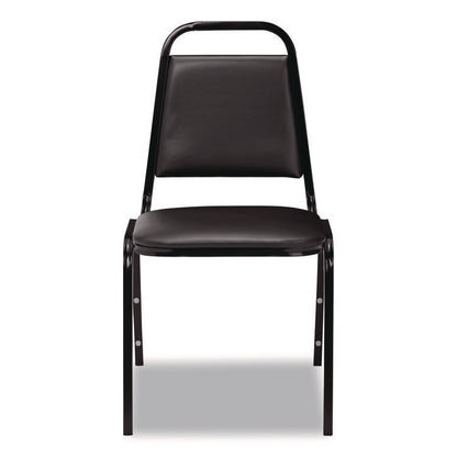 9100 Series Vinyl Upholstered Stack Chair, Supports Up to 300 lbs, 18" Seat Height, Black Seat/Back/Base, 4/Carton