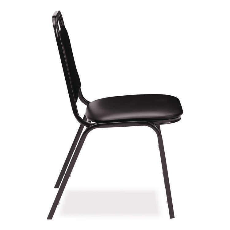 9100 Series Vinyl Upholstered Stack Chair, Supports Up to 300 lbs, 18" Seat Height, Black Seat/Back/Base, 4/Carton